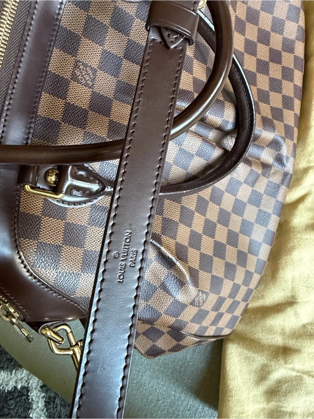 Louis Vuitton Trevi GM Brown Damier Ebene Top-Handle Satchel with Gold Hardware - Picture 5 of 11
